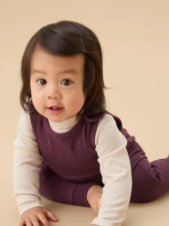 Violet - Salopette MORI barboteuse côtelée