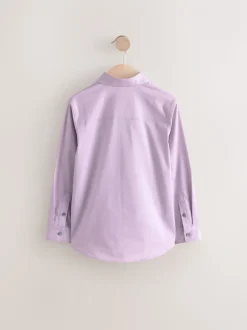 Violet lilas - Manches longues Chemises à bordures intelligentes (3-16yrs)