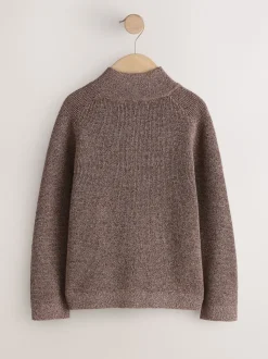 Violet prune - Cardigans Texture zippé en maille (3-16ans)