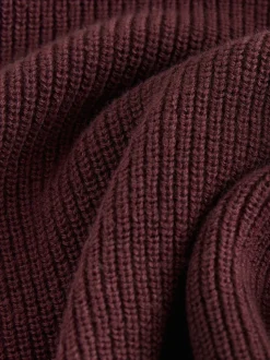 Violet prune - Pull en maille col rond en coton (3-16ans)