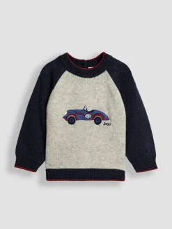Voiture classique grise - Pull JoJo Maman Bébé Raglan Character