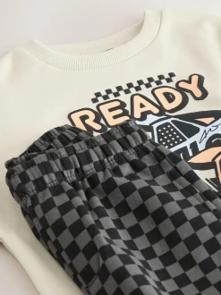 Voiture écrue - Ensemble Sweat-shirt et Joggings à Col rond (3mois7ans) (3mois7ans)