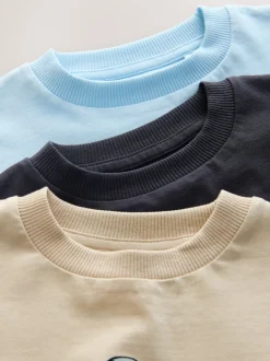 Voiture de course noir/gris - Lot de 3 t-shirts graphiques à manches courtes (3mois7ans)