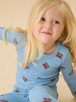 Voiture de neige bleue - MORI Ensemble de Pyjamas super doux 2 pièces