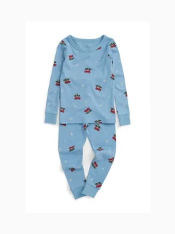 Voiture de neige bleue - MORI Ensemble de Pyjamas super doux 2 pièces