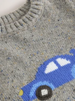 Voiture grise - Pull tricoté (3mths-7yrs)