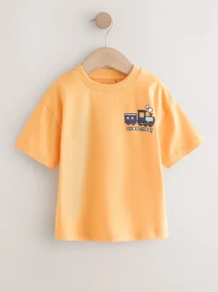 Voitures bleu/vert/rouge/orange/jaune - Lot de 5 petits T-shirts graphiques à manches courtes (3mois-7ans)