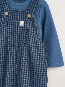 Vérification bleue - Ensemble salopette et body bébé en velours côtelé (0mois-2ans)