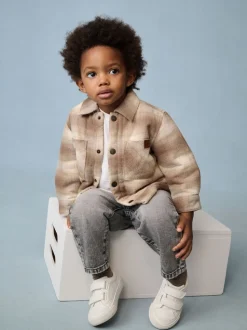 Vérification neutre - Veste-chemise à carreaux doublée de peau de mouton (3mois7ans)