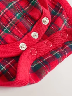Vérification rouge - Chemises, Pantalons et Bretelles bébé Ensemble 3 pièces (0mois-2ans)